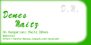 denes maitz business card