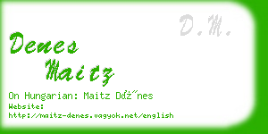 denes maitz business card